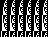 2. A black rectangle with some odd fractal shapes repeating at regular intervals horizontally.